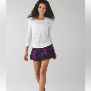Lululemon Hit Your Stride Skirt Shorts Breezie Regal Plum Black Size 10